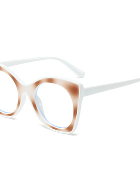 日本george melis新款大框猫眼平光镜 欧美简约光板个性撞色ins