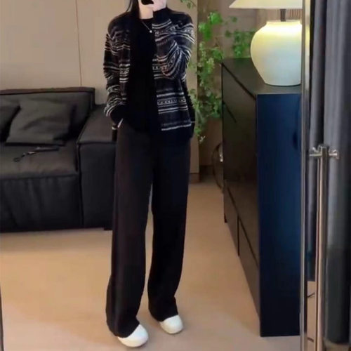 日本george melis秋季新款慵懒风休闲外套直筒长裤显瘦女