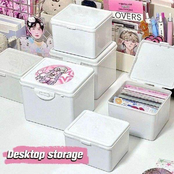 New White Storage Box Kpop Photocard Jewelry Container Idol