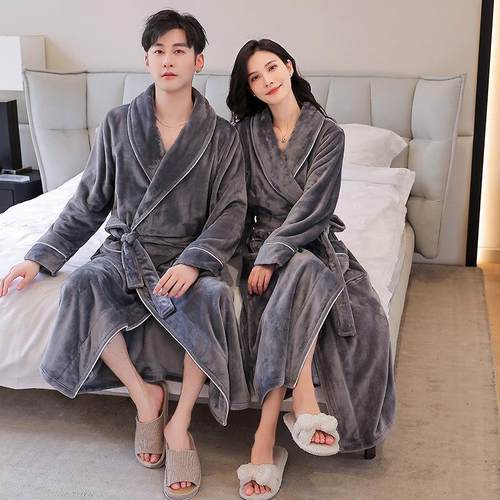 特价浴袍情侣款睡衣 winter pajamas gown women men bathrobe