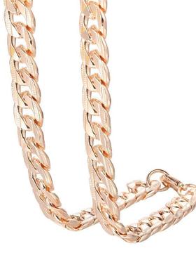 Long Style Men Women 585 Rose Gold Color Necklace Beaded Twi