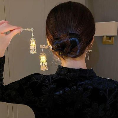 Chinese Lantern Hair Pin Clips Hair Sticks LED Light Hair Ac