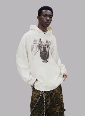 【RST】重磅欧美复古卡通印花复古卫衣男潮流运动卫衣男帽衫