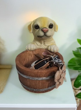 狗狗收纳摆件可爱卡通动物小摆设玄关钥匙客厅鞋柜桌面家居装饰品