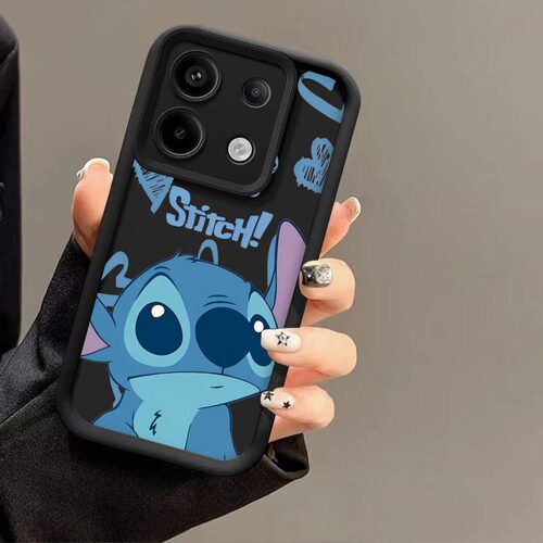 蓝色爱心史迪仔适用小米14PRO 13可爱12T红米Note13 14Pro手机壳Poco X6pro防摔软套
