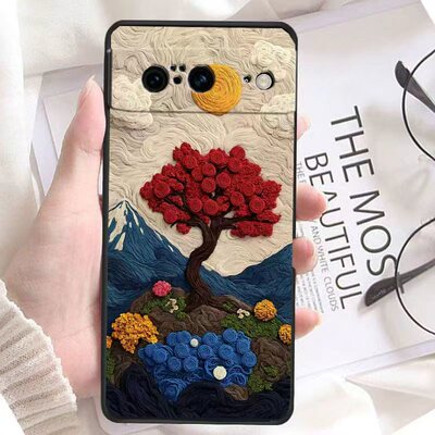 玫瑰花朵保护套Google pixel 8适用于谷歌pixel 8A手机壳咖啡大叔7Pro防摔软套9pro