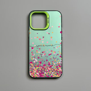 爱心掉落iPhone14保护套适用于16plus苹果13Promax彩银2高级感11硬15手机壳