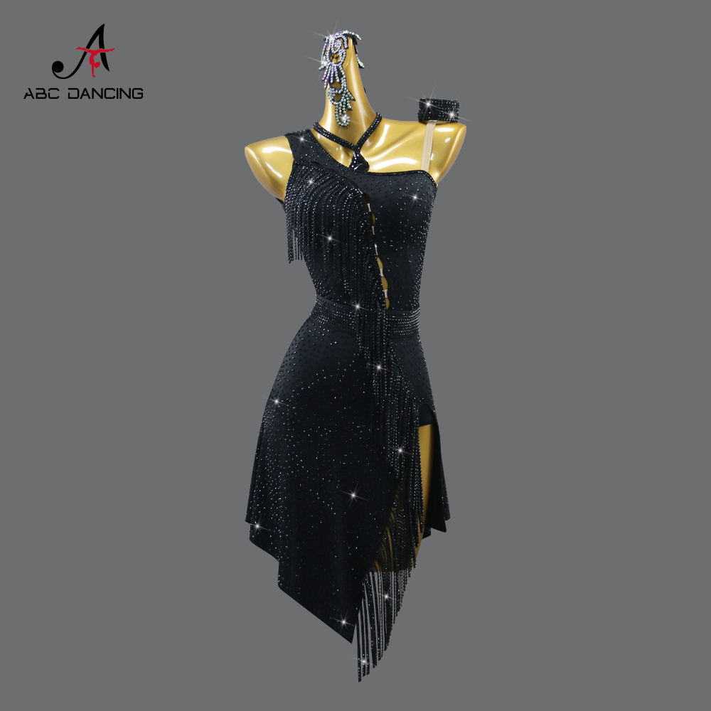 ABCDancing高级黑色黑池拉丁舞裙