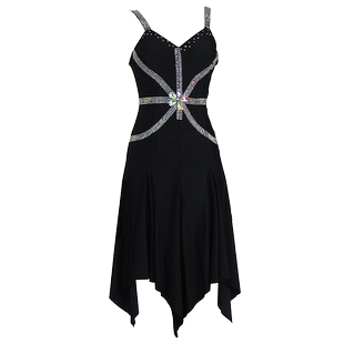 新款2026拉丁舞演出比赛服装露背伦巴成年专业舞蹈连衣裙花服艺考