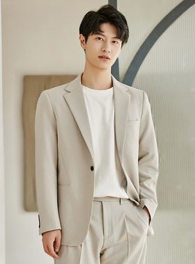 韩版高级感痞帅黑色商务结婚西服单件上衣休闲小西装外套男士秋冬