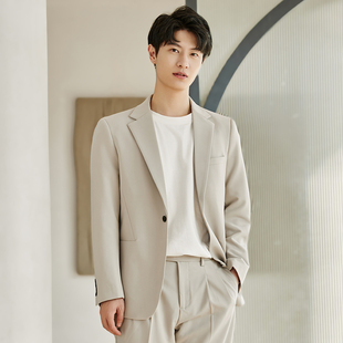 韩版高级感痞帅黑色商务结婚西服单件上衣休闲小西装外套男士秋冬