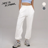 女 她是火花SIAS 显瘦运动裤 宽松束口束脚堆堆裤 秋冬 纯棉长卫裤