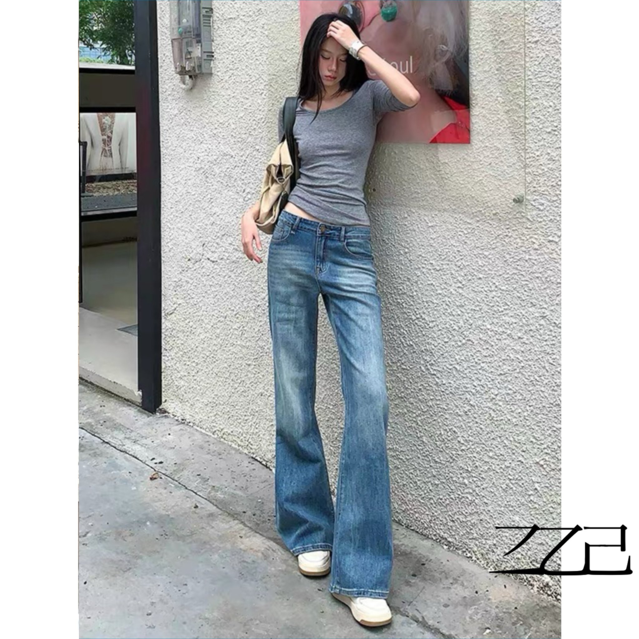 辣妹复古弹力裤水洗复古长腿微喇裤显瘦修身牛仔裤牛仔棉,女装/女士精品,牛仔裤,淘宝优惠券,粉丝福利购,淘宝优惠卷