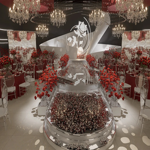 婚宴厅欧式风格非标定制大型吊顶