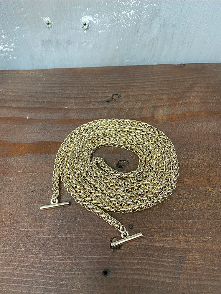小包浅金色链子116cm多层电镀