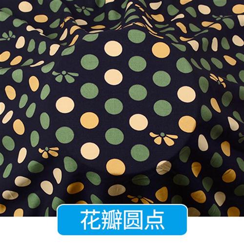 波点绵绸布料夏季新款印花人造棉面料细点不规P则圆点棉绸制衣布