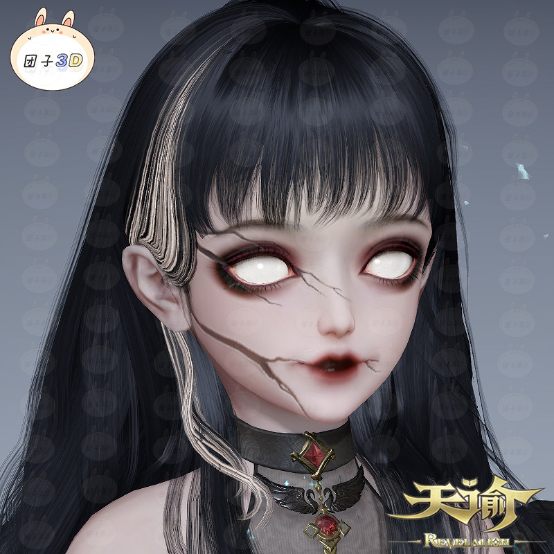 少女脸型(恶灵)天谕手游捏脸数据恐怖惊悚吓灵珑流光天昭圣堂通用