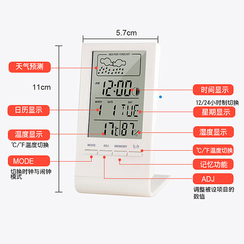 現(xiàn)貨速發(fā)?？桶碴梢粡d 電子多功能溫濕度計家用嬰兒室內(nèi)精準個性