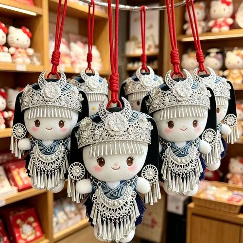 13厘米kt猫娃衣HelloKitty玩偶挂件着替苗族民族可爱新品娃衣套装