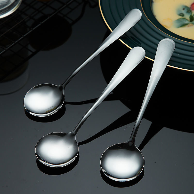 【不锈钢圆勺5支装】不锈钢加厚大号长柄勺子水果勺西瓜勺家用成,婴童用品,儿童勺,淘宝优惠券,粉丝福利购,淘宝优惠卷