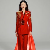 中国风女西装 修身 中式 款 大气演早春款 998金马玉竹刺绣长袖