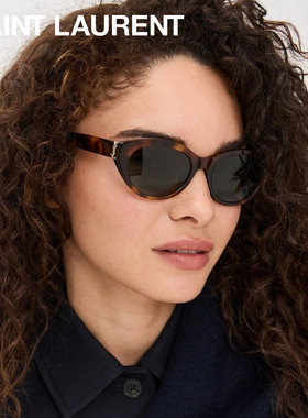 圣诞礼物YSL圣罗兰墨镜女时尚复古椭圆形全框潮流太阳镜SL M148/F