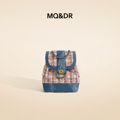 小香风粗花呢子包双肩包MQ&DR女