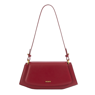 MQ&DR【初恋玫瑰】原创设计简约复古真皮腋下法棍包单肩红色婚包