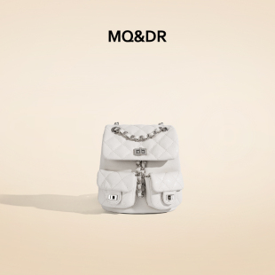MQ&DR 小众设计鱼子酱小香风mini链条背包百搭双肩包 甜心奶泡
