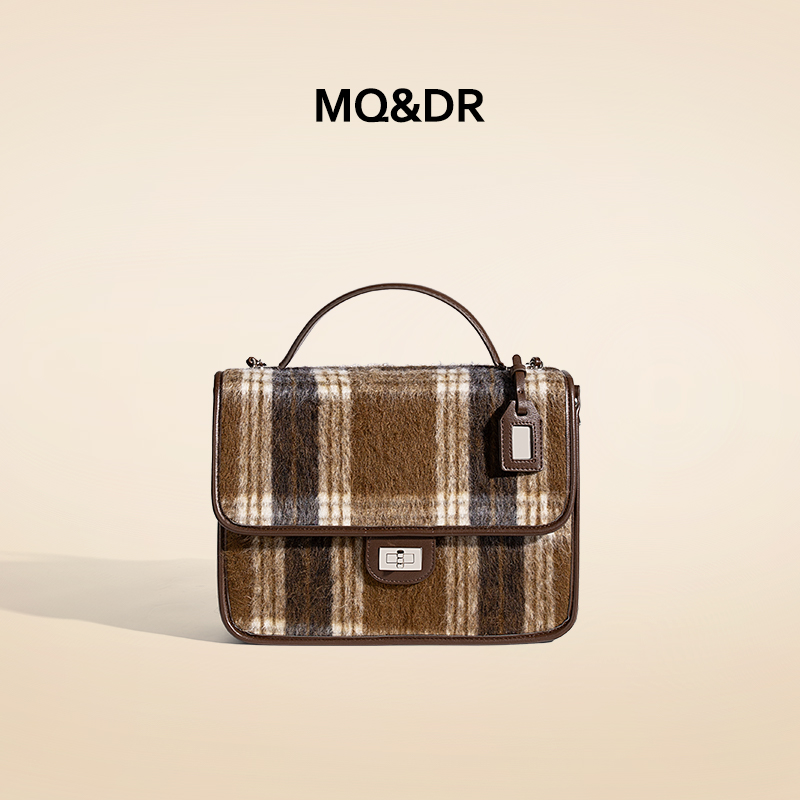 MQ&DR美拉德小众复古格纹双肩包