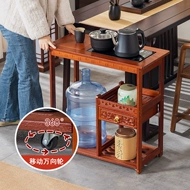 Ghế Sofa Bên Tủ Di Động Gỗ Chắc Chắn Bên Bàn Phòng Khách Hộ Gia Đình Ấm Siêu Tốc Tích Hợp Bàn Cà Phê Căn Hộ Nhỏ Đa Năng Trà Xe Đẩy bàn trà gỗ nguyên khối