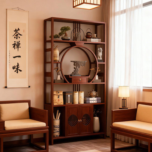 博古架茶柜置物架多层茶具收纳柜