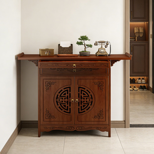 玄关柜入户正对门隔断客厅柜新中式条几家用香案走廊靠墙收纳柜子