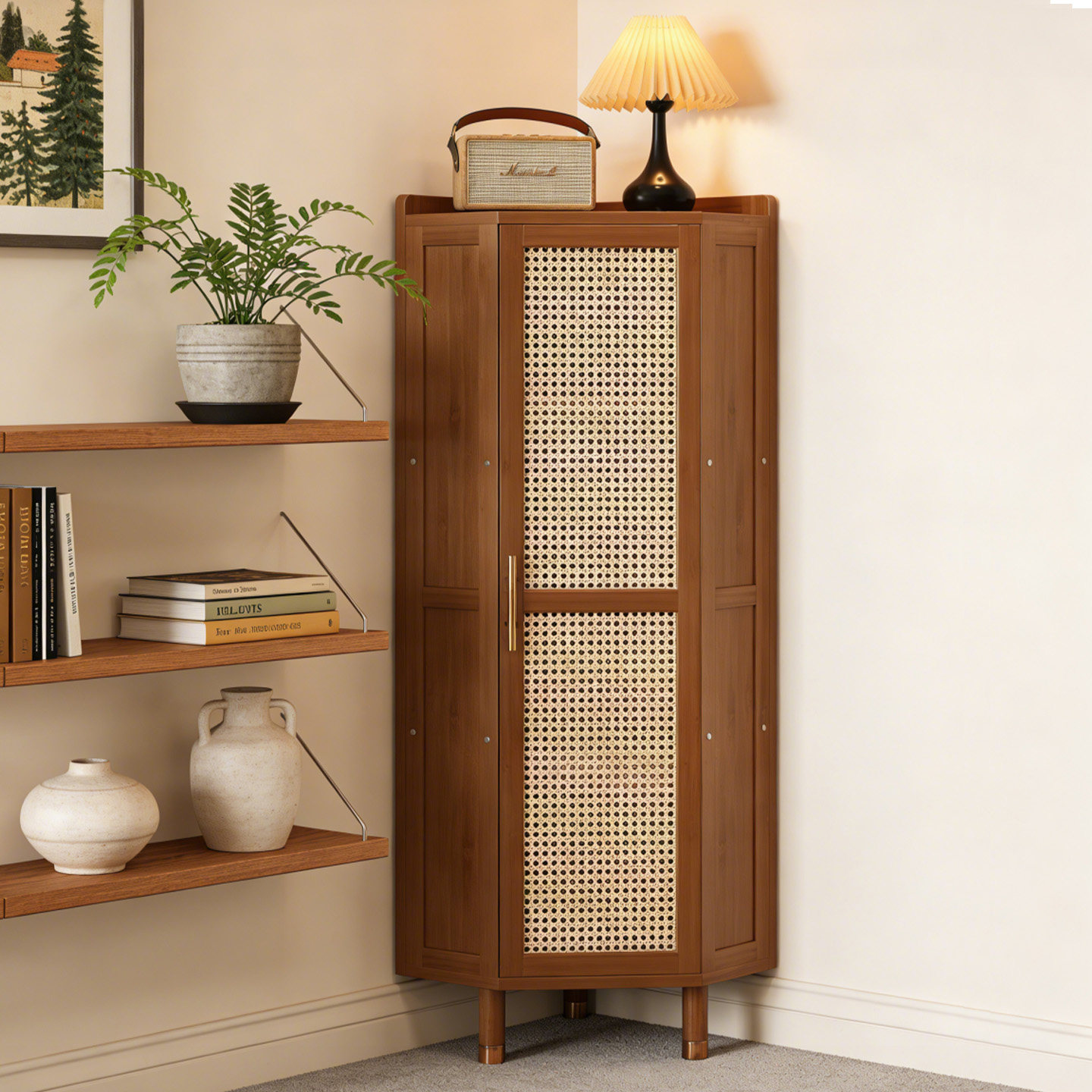 转角置物架客厅角柜墙角收纳柜防尘展示柜90度拐角柜落地储物架子,住宅家具,角柜,淘宝优惠券,粉丝福利购,淘宝优惠卷