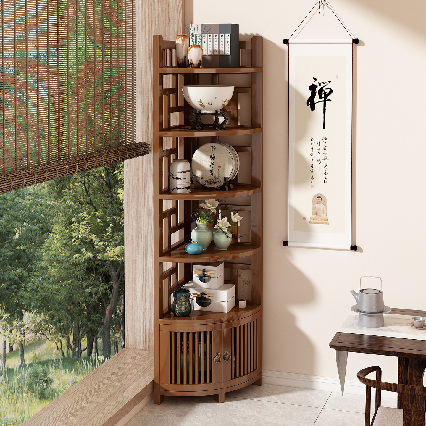 转角置物架墙客厅角收纳柜