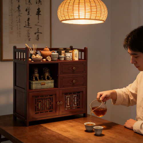 桌面博古架小型茶叶展示架