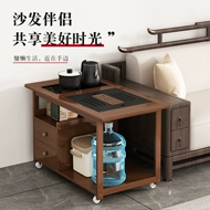 Di Động Bên Bàn Trung Quốc Bàn Trà Gỗ Không Chắc Chắn Phòng Khách Bàn Cà Phê 2024 Bộ Trà Mới Bàn Trà Bộ Hoàn Chỉnh bàn trà vuông mặt đá