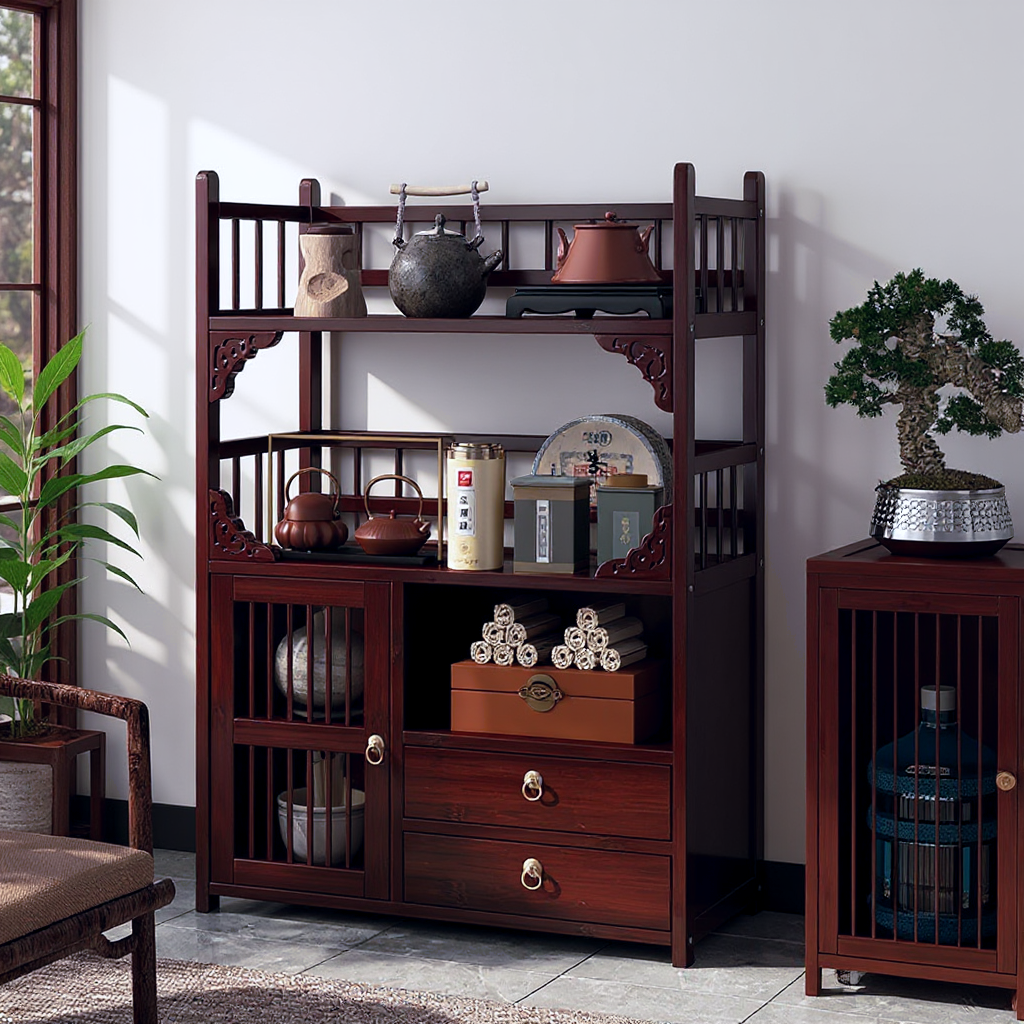 茶柜置物架茶室茶具收纳柜