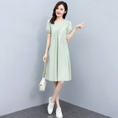 连衣裙女夏宽松显瘦休闲短袖裙子