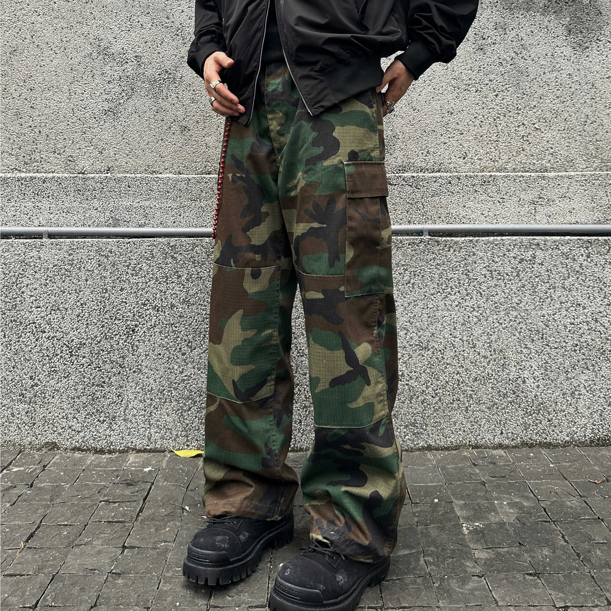 EXTM宽松直筒口袋伞兵工装长裤