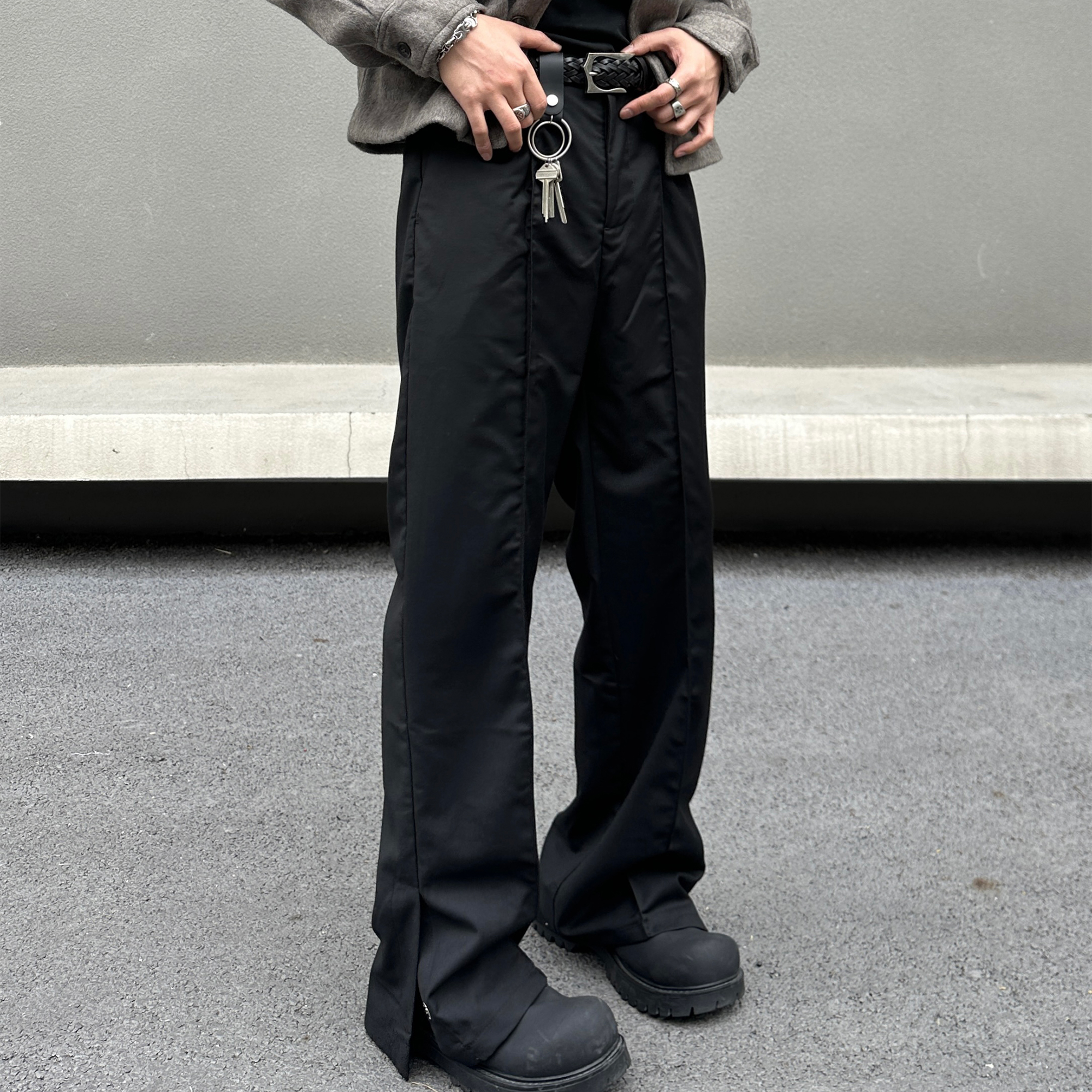 高级感修身微喇cleanfit裤子