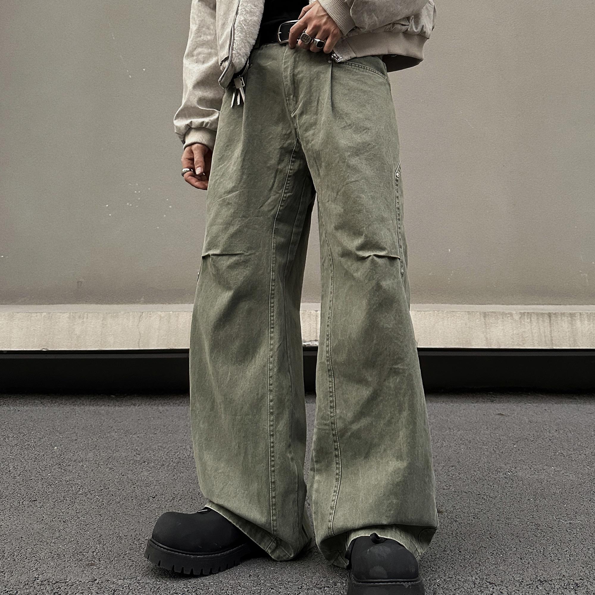 EXTM复古水洗vintage法工裤