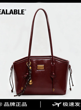 SEALABLE红色喜庆新娘包女2025新款托特包大容量婚宴包单肩腋下包