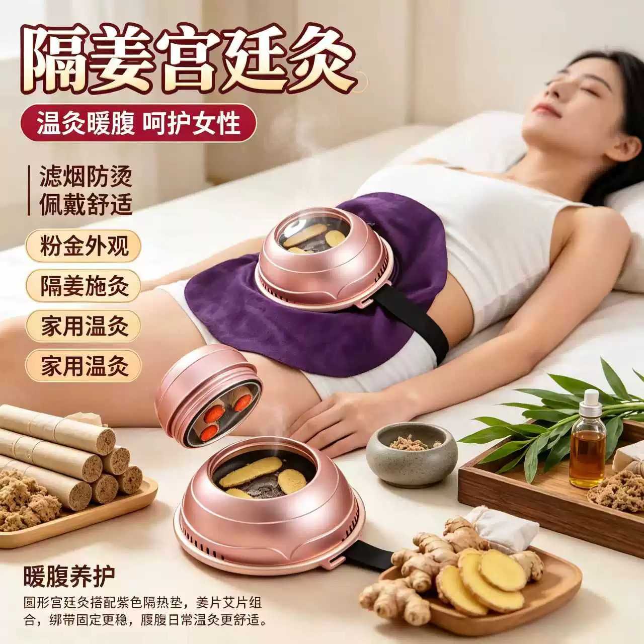 艾灸盒随身灸宫廷风胸部艾灸罐