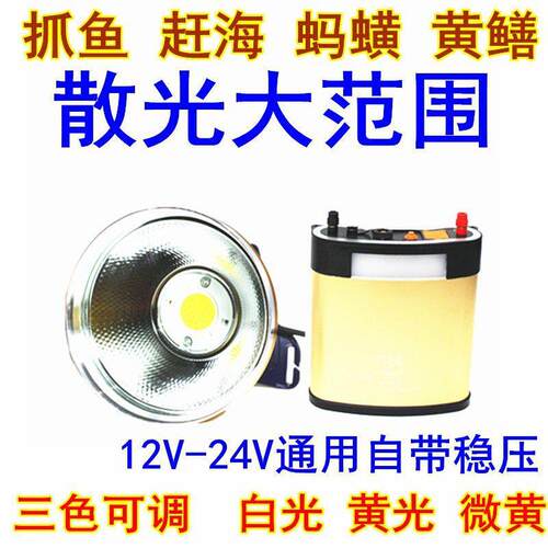 散光头灯充电蚂蟥抓鱼赶海强光COB超亮P90钓鱼12V白黄光分体式