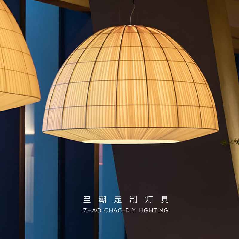 新中式餐厅包厢布艺吊灯