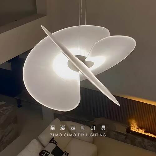 现代简约吧台餐厅定制吊灯loft旋转楼梯灯别墅复式楼客厅蚕丝灯具