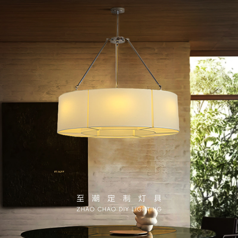 咖啡厅中古风现代简约布艺灯具