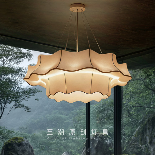 新中式禅意布艺百搭客厅餐厅吊灯