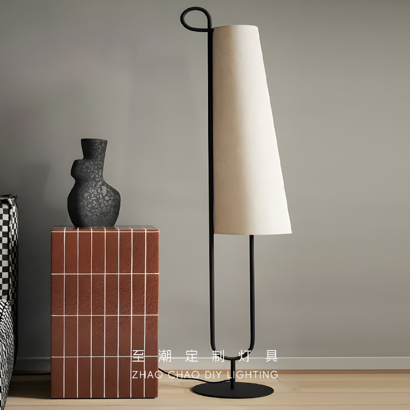 侘寂风新中式布艺落地灯